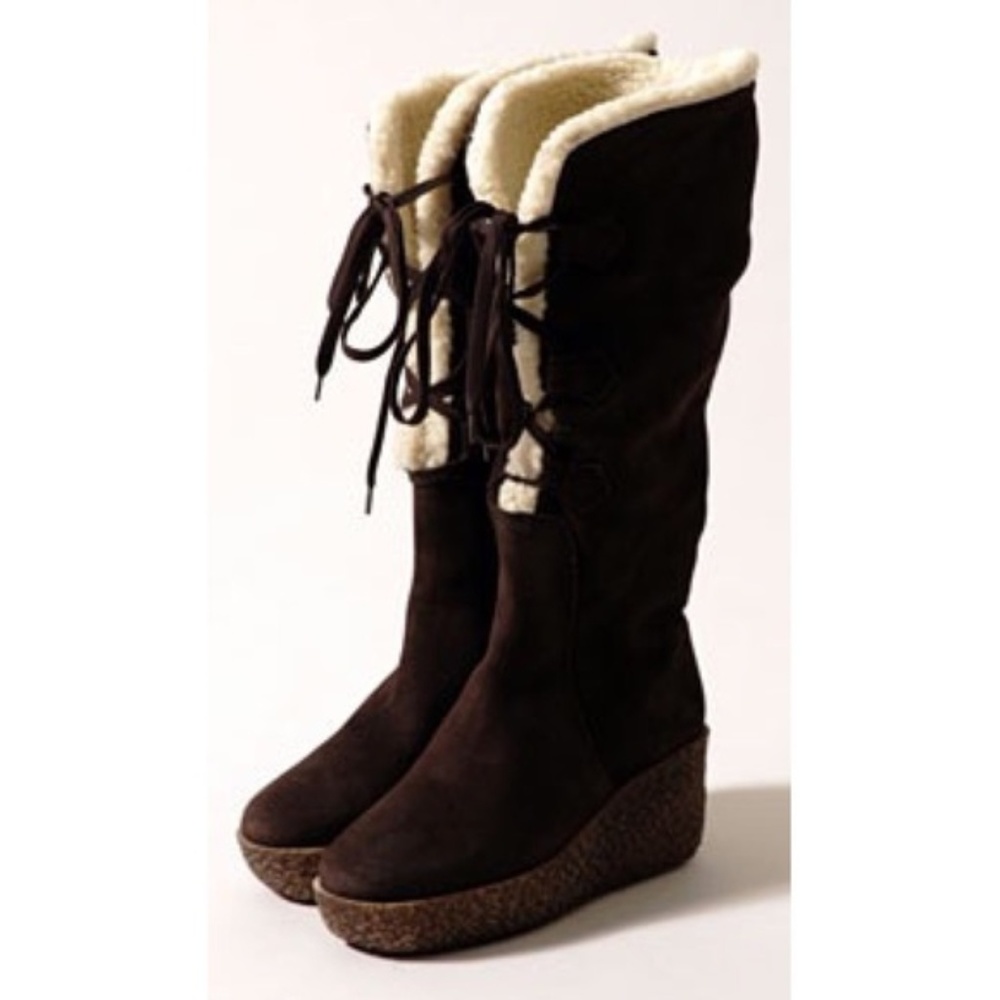 Michael Kors Wedge Boots Shearling Lace🌸